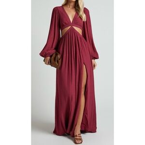 Showpo | Paige side cutout balloon sleeve maxi dress
